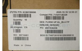 Lenovo 5CB0Y89090 COVER Upper C81YH AL_BLU FP BLKB_GER