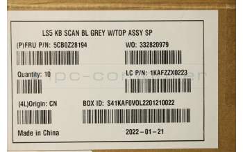 Lenovo 5CB0Z28194 COVER Upper CaseQ82AB_SLA_GY_NORDIC