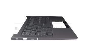 5CB0Z32117 original Lenovo keyboard incl. topcase ND (nordic) grey/grey with backlight