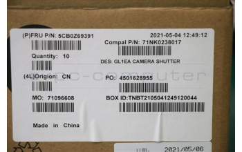 Lenovo 5CB0Z69391 COVER, COVER camera shutter