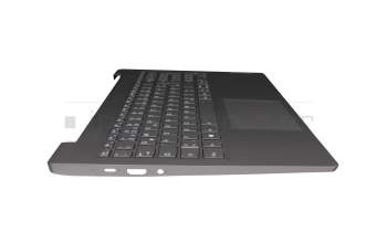 5CB1A24895 original Lenovo keyboard incl. topcase DE (german) grey/grey with backlight (USB-C charging port)