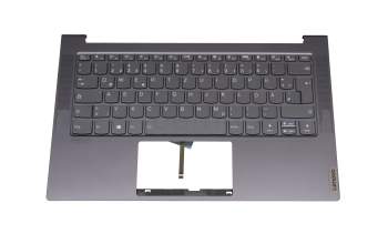 5CB1B05291 original Lenovo keyboard incl. topcase DE (german) grey/grey with backlight