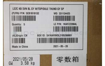 Lenovo 5CB1B10132 C-Cover with keyboard,Slovenian,Grey