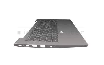 5CB1B33241 original Lenovo keyboard incl. topcase DE (german) grey/grey with backlight