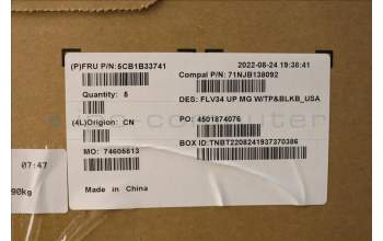 Lenovo 5CB1B33741 COVER Upper Case ASM_USA ENG C 20VD MGBL