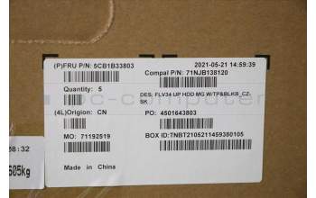 Lenovo 5CB1B33803 COVER UpperCase ASM_CZE/SLK C20VD HDMGBL