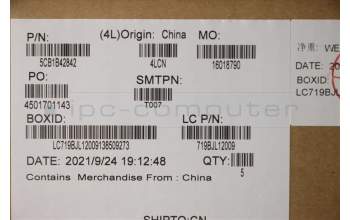 Lenovo 5CB1B42842 C-Cover with keyboard,German,Abyss Blue,Backlight,FingerPrint