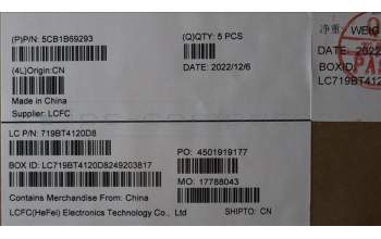 Lenovo 5CB1B69293 COVER Upper CaseASM_KORL82H8NFPGBNBL