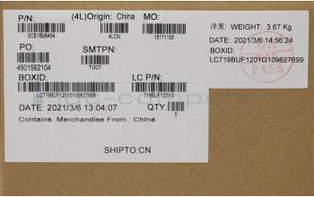 Lenovo 5CB1B96454 COVER Upper Case ASM_FRA L82KB BK DIS