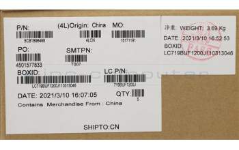 Lenovo 5CB1B96468 COVER Upper Case ASM_POR L82KB BK DIS