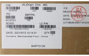 Lenovo 5CB1B97599 COVER Upper Case ASM_SLV L82H9 NFPA/GUMA