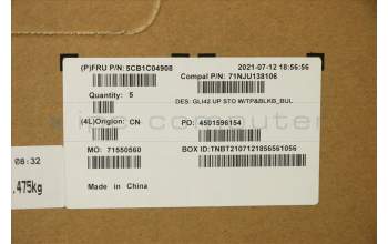 Lenovo 5CB1C04908 C-Abdeckung mit Tastatur, Bulgarisch, sturmgrau, Hintergrundbeleuchtung