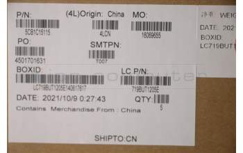 Lenovo 5CB1C15115 COVER Upper Case ASM_ITA L81X8 FPPGDIS