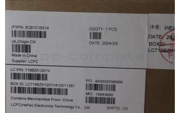 Lenovo 5CB1C19314 COVER Upper Case ASM_ENGL82NCLSRPRC