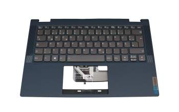 5CB1C66543 original Lenovo keyboard incl. topcase DE (german) dark grey/blue with backlight blue