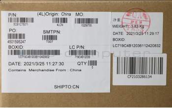 Lenovo 5CB1C75071 COVER Upper Case ASM_GRE L82KV FP A/GUMA