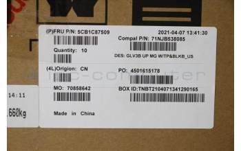 Lenovo 5CB1C87509 COVER UpperCaseASM_ENG C21A4 MGBL