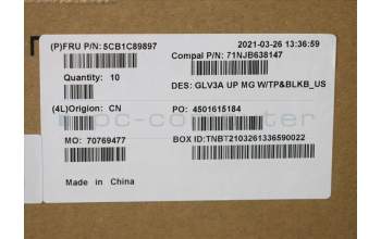 Lenovo 5CB1C89897 C-Cover with keyboard,English,Mineral Grey,Backlight