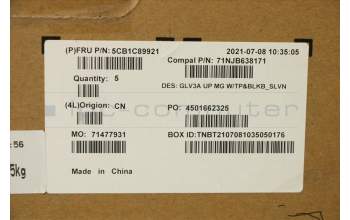 Lenovo 5CB1C89921 COVER Upper Case ASM_SLV C 21A2 MGBL