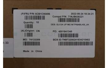 Lenovo 5CB1C90496 COVER Upper Case ASM_UKE C 21A2 MGNBL