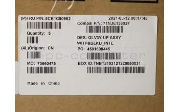 Lenovo 5CB1C90962 COVER UpperCaseASM_EURO ENG C20WE BL N