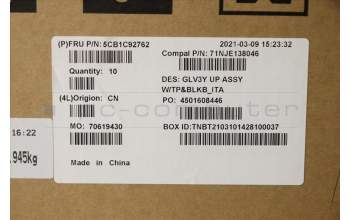 Lenovo 5CB1C92762 COVER Upper Case ASM_ITA C 20WE BLKB N