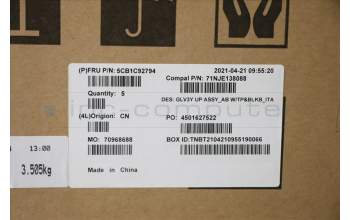 Lenovo 5CB1C92794 COVER Upper Case ASM_ITA C20WE AB BLKB N