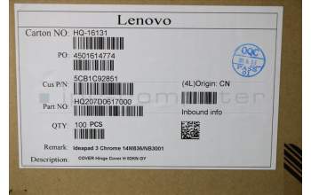 Lenovo 5CB1C92851 COVER Hinge Cover H 82KN GY