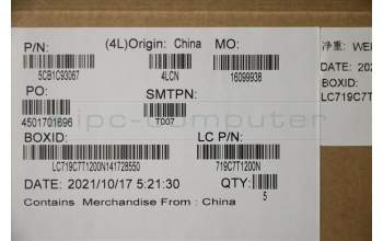 Lenovo 5CB1C93067 C-Cover with keyboard,UK English,Blue,White Backlight