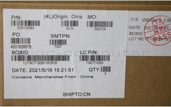 Lenovo 5CB1C93083 COVER Upper Case ASM_RUS L82JW BU_WHW/F