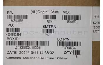 Lenovo 5CB1C93716 C-Cover with keyboard,Hebrew,Black,RGB Backlight