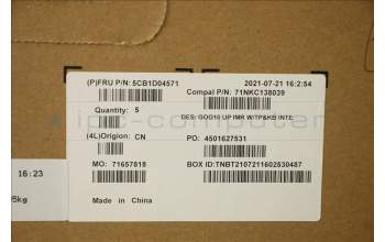 Lenovo 5CB1D04571 COVER Upper Case ASM_EURO ENG C 82K1