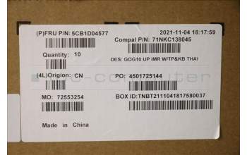 Lenovo 5CB1D04577 COVER Upper Case ASM_THAI C 82K1