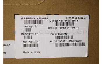 Lenovo 5CB1D04580 COVER Upper Case ASM_ITA C 82K1