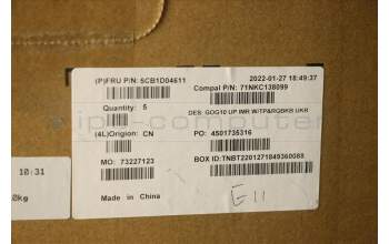 Lenovo 5CB1D04611 C-Cover with keyboard, Ukraine, RGB Backlight