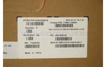 Lenovo 5CB1D04616 COVER Upper Case ASM_LA SPA C 82K1 RGB