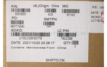 Lenovo 5CB1D20037 COVER Upper Case ASM_SPA L82JM PHA_BU