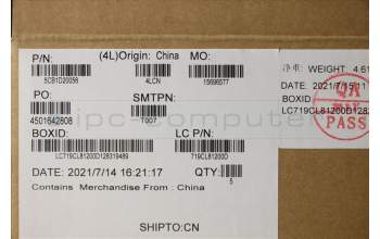 Lenovo 5CB1D20056 C-Cover with keyboard, German, Phantom Blue, Backlight