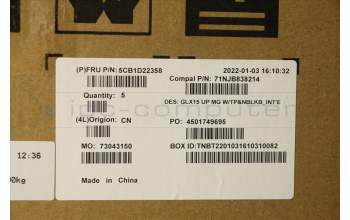 Lenovo 5CB1D22358 COVER UpperCaseASM_EURO ENG C21A5 MGNBL