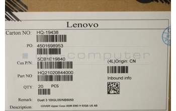 Lenovo 5CB1E19840 COVER Upper Case ASM ENG H 82QS US AB