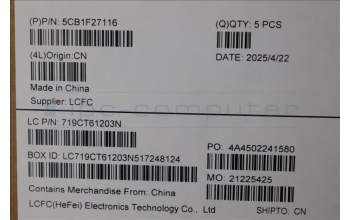 Lenovo 5CB1F27116 COVER Upper Case ASM_UKR L82LX NFPAB