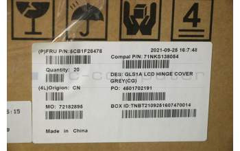 Lenovo 5CB1F28478 COVER Hinge Cover C 82R0 Grey