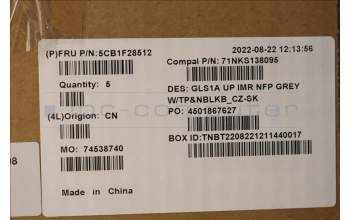 Lenovo 5CB1F28512 COVER UpperCaseASM_CZE/SLK C82R0 NFP CG