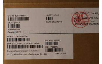 Lenovo 5CB1F36591 COVER Upper Case ASM_FRA L82QY BK_TEX