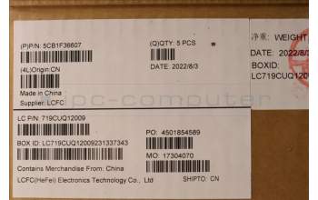 Lenovo 5CB1F36607 COVER Upper Case ASM_SLV L82QY BK_TEX