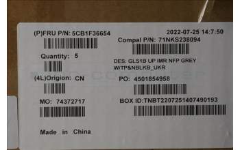 Lenovo 5CB1F36654 COVER UpperCaseASM_UKR C82R1 NFP CG