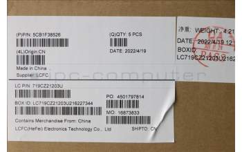 Lenovo 5CB1F38526 COVER Upper Case ASM_FRA L82RF SG w/WH