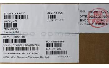 Lenovo 5CB1F38537 COVER Upper Case ASM_KOR L82RF SG w/WH