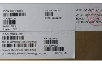 Lenovo 5CB1F38568 COVER Upper Case ASM_JPN L82RF ST w/BU