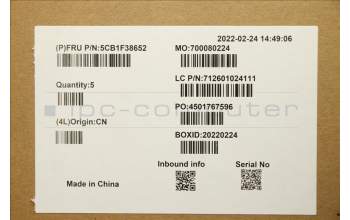 Lenovo 5CB1F38652 COVER Upper Case ASM_BUL WT 82KF SR